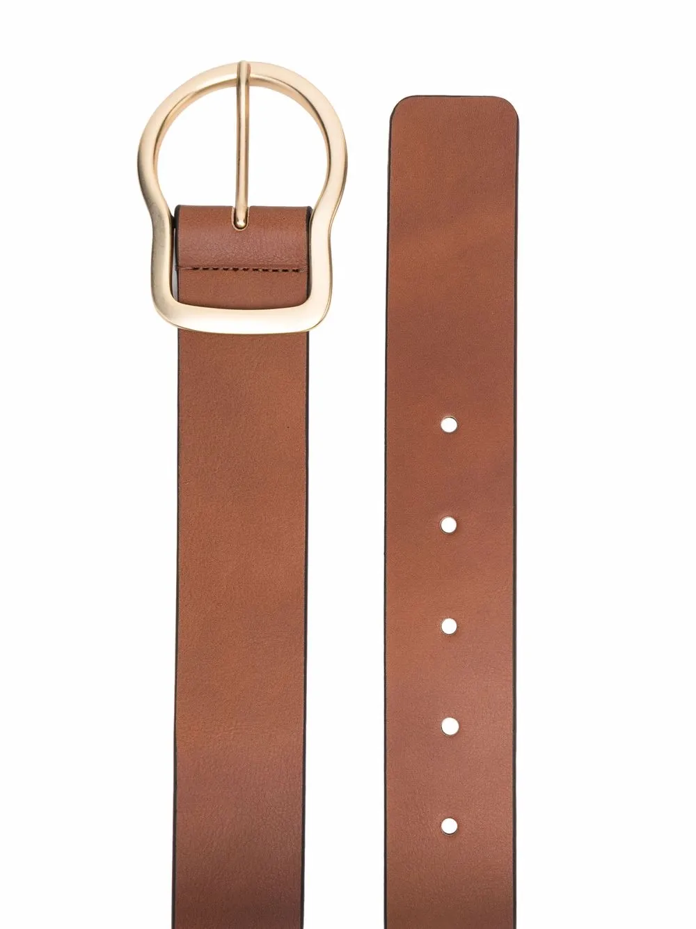 Shop Dorothee Schumacher Leather Buckle Belt In Brown