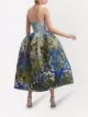 Oscar de la Renta Floral Field sleeveless gown