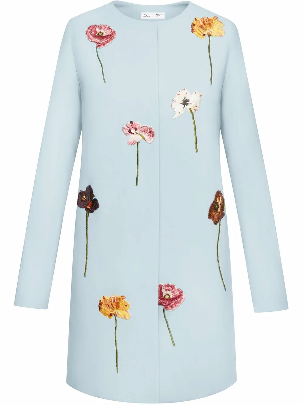 Oscar de la Renta пальто с цветочной вышивкой
