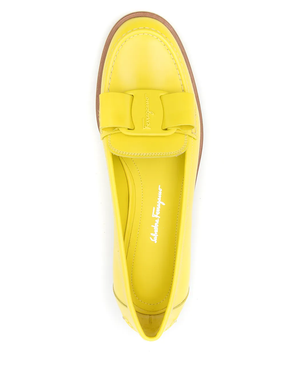Ferragamo Viva loafers met strik Geel