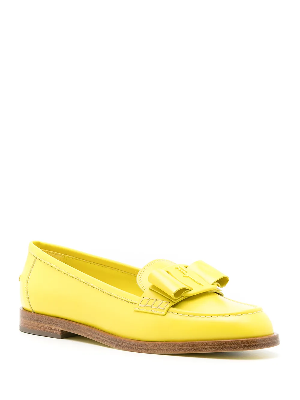 Ferragamo Viva loafers met strik Geel