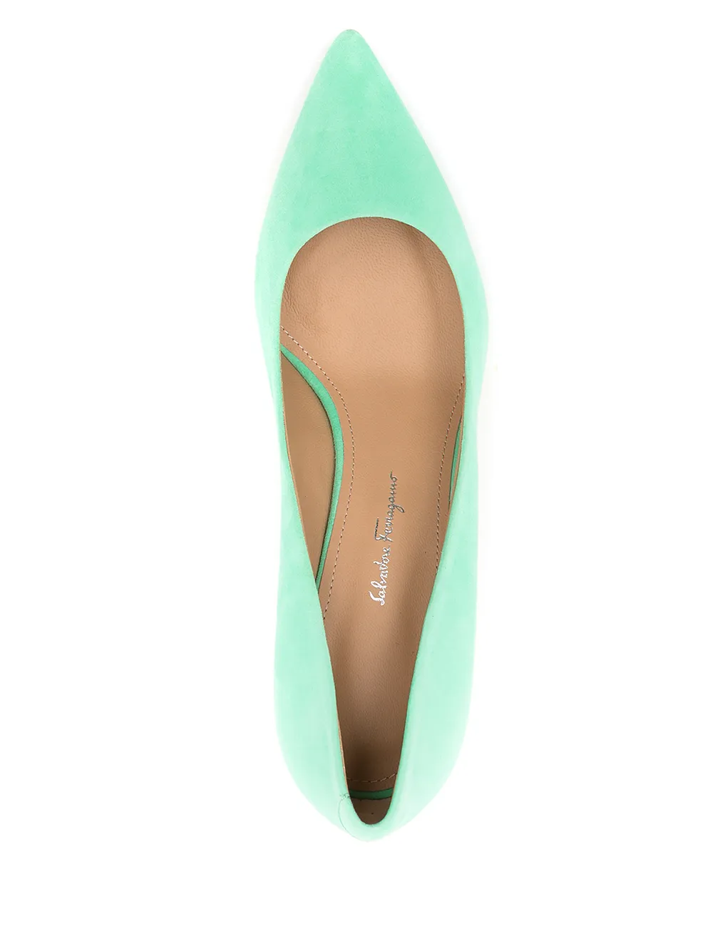 Ferragamo Ilary 70 suede pumps Green