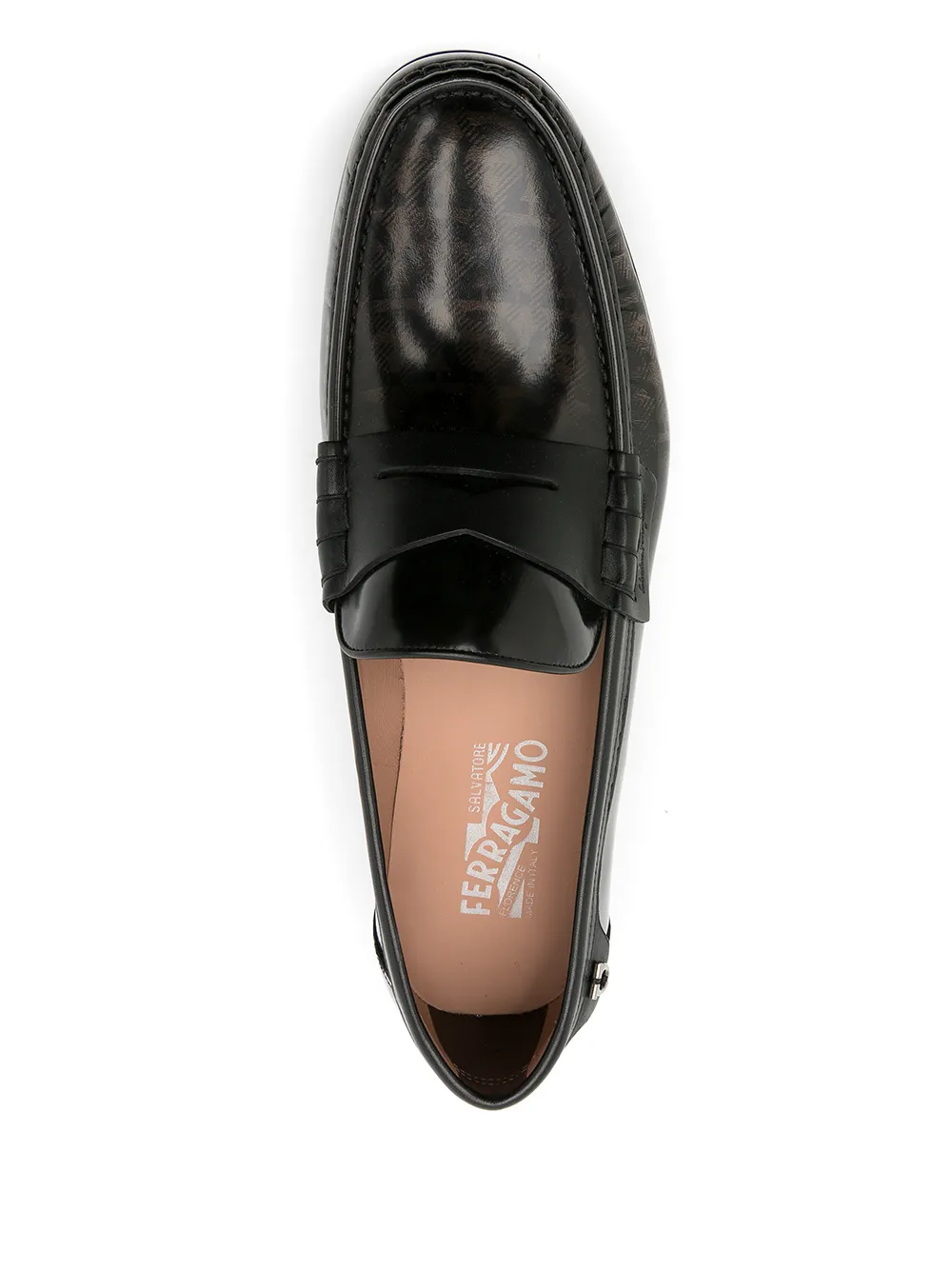 Ferragamo Port Gancini-print loafers Brown
