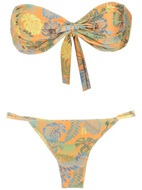 Amir Slama bikini con estampado de hojas