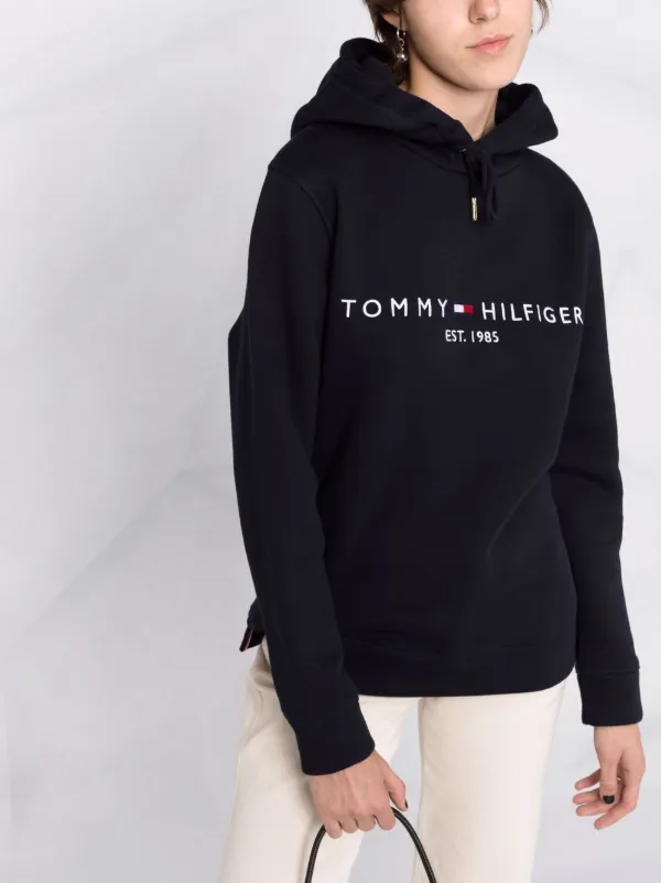 Tommy Hilfiger embroidered-logo Pullover Hoodie - Farfetch