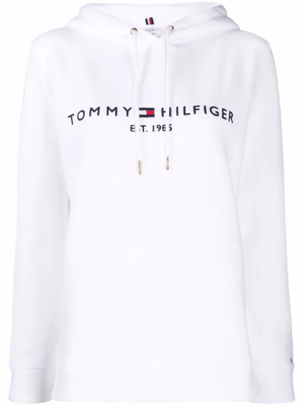 Tommy Hilfiger logo-print Drawstring Hoodie - Farfetch