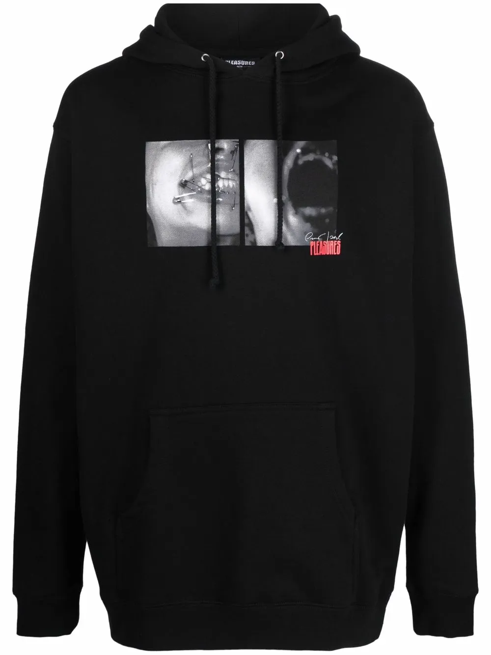 

Pleasures graphic-print long-sleeve hoodie - Black