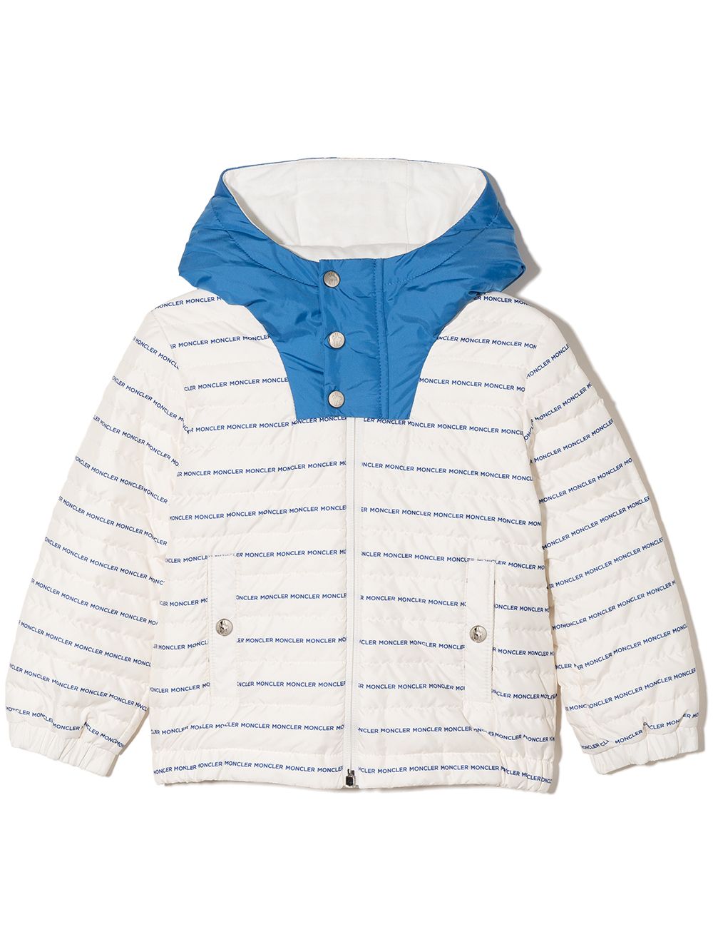 

Moncler Enfant chamarra capitonada con logo - Blanco