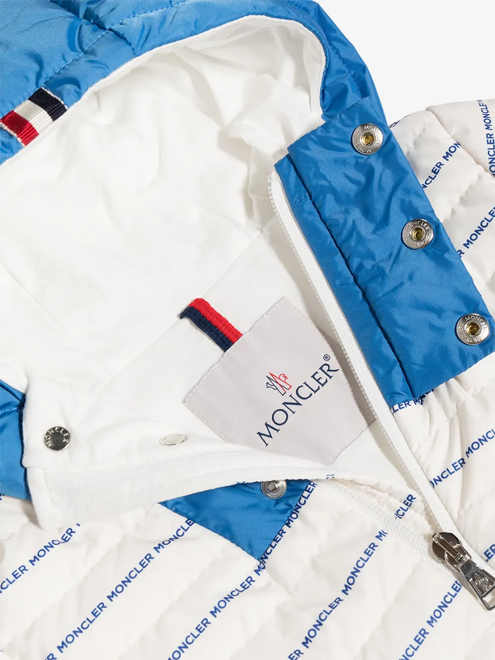  Moncler Enfant All-over Logo Padded Jacket - White 