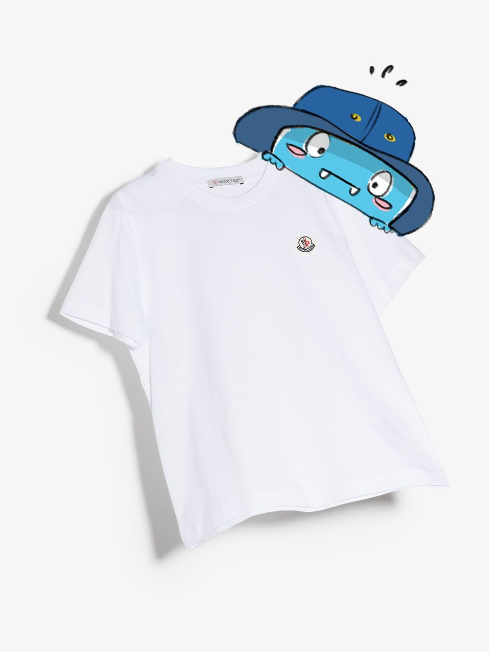 Moncler Enfant T-shirt met geborduurd logo - Wit