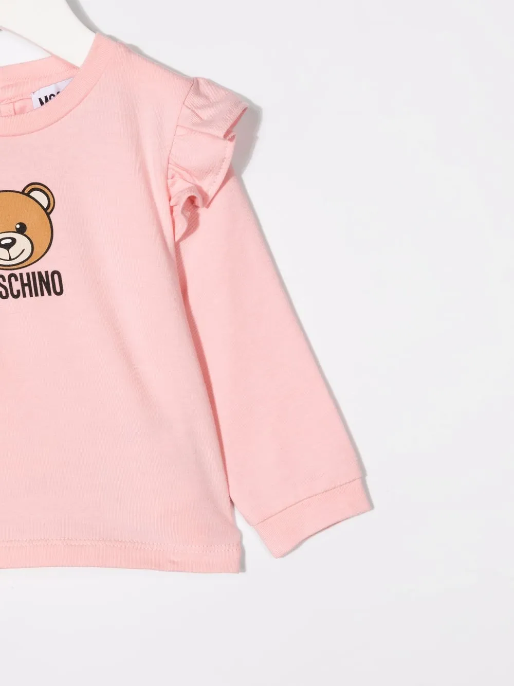 фото Moschino kids топ с оборками и принтом teddy bear