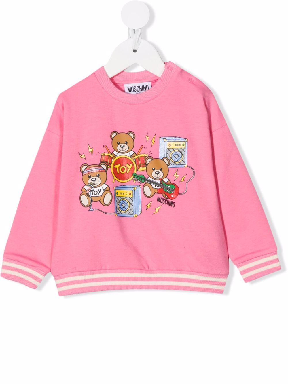 фото Moschino kids толстовка с круглым вырезом и принтом teddy bear