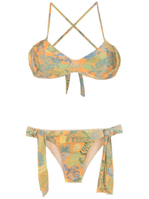 Amir Slama bikini con estampado de hojas