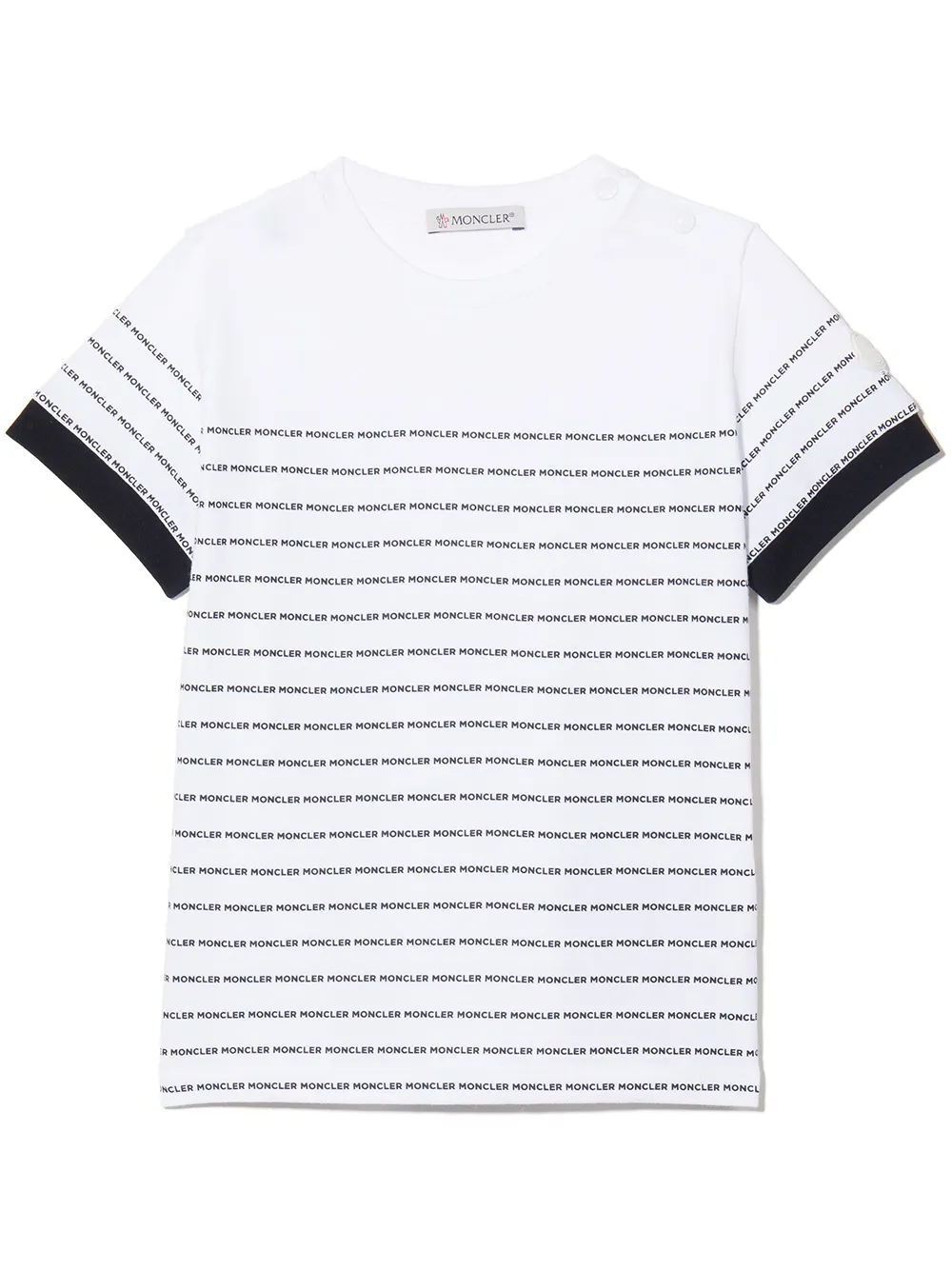 Moncler Enfant تيشيرت بطبعة شعار الماركة صغيرة | أبيض | Image 1