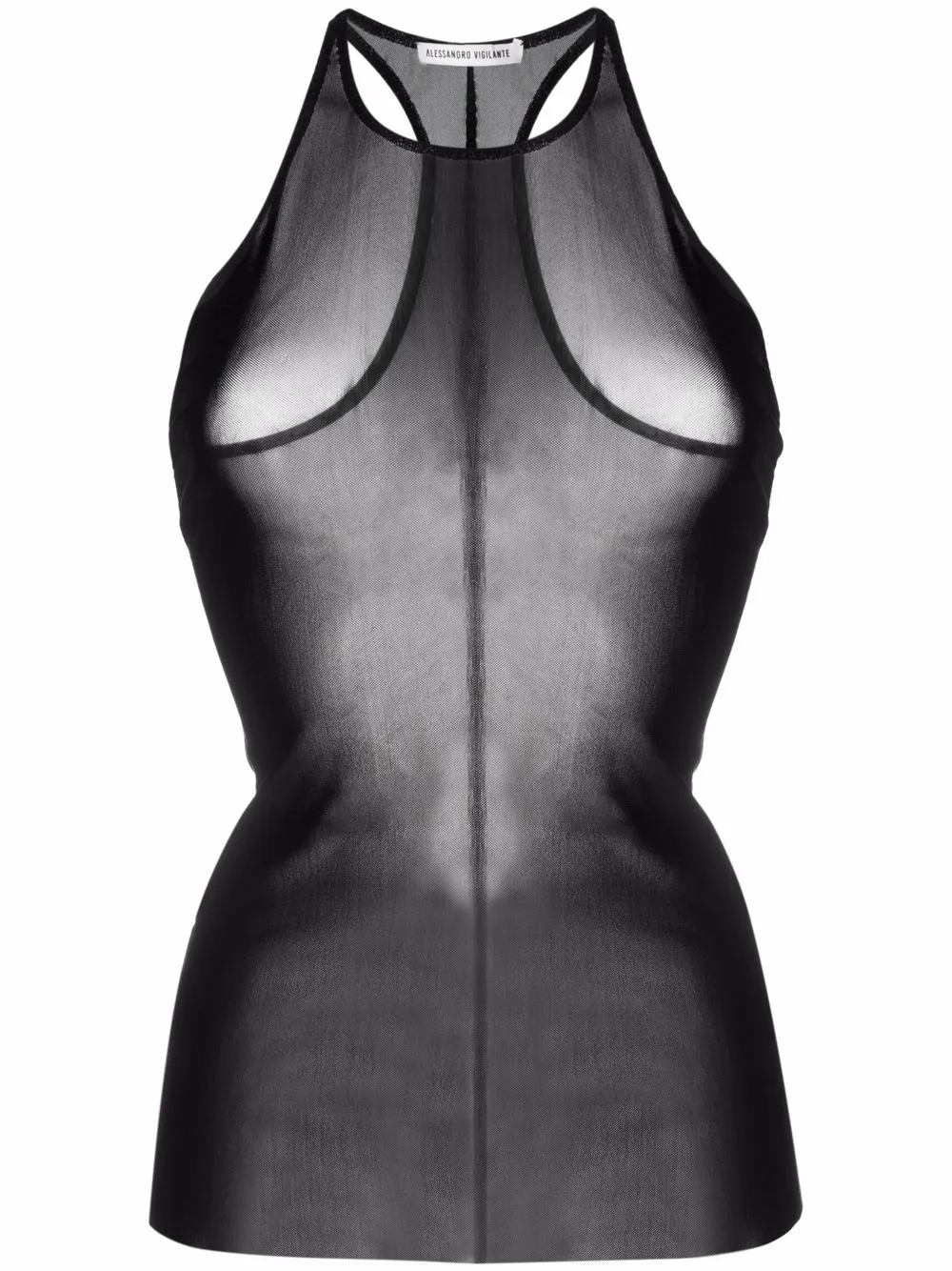 ALESSANDRO VIGILANTE semi-transparent stretch tank top