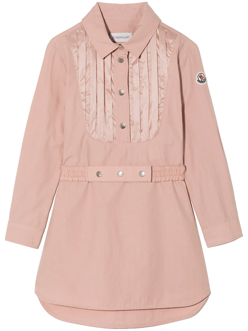 

Moncler Enfant vestido camisero con paneles en satén - Rosado