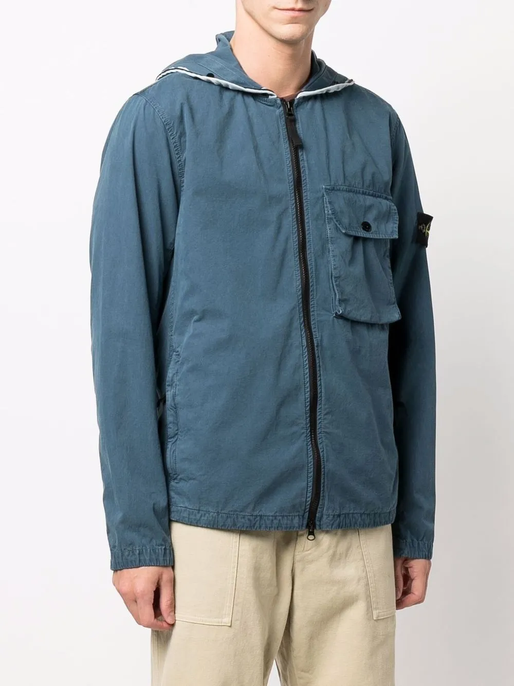 фото Stone island куртка с нашивкой-логотипом compass и капюшоном