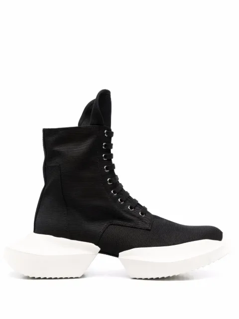 Rick Owens DRKSHDW بوت بتصميم سنيكر ورباط ورقبة