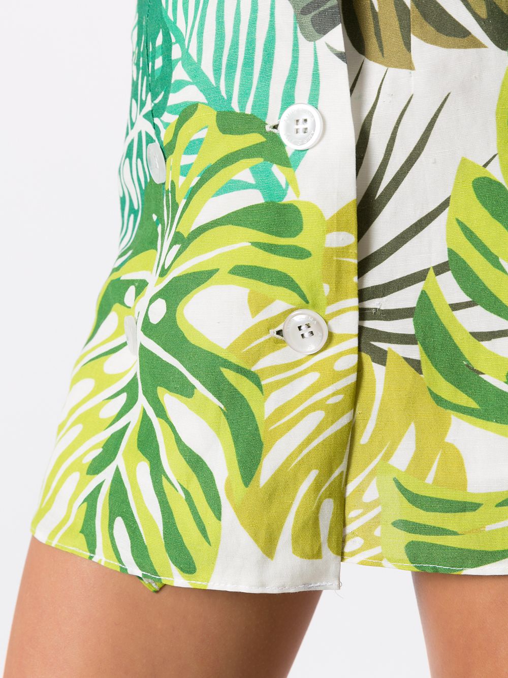 Shop Amir Slama Palm Leaf Print Mini Skirt In Green