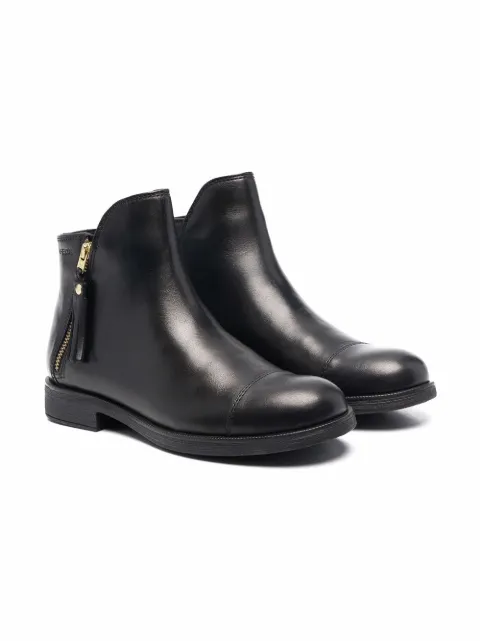 Geox Kids leather flat ankle boots