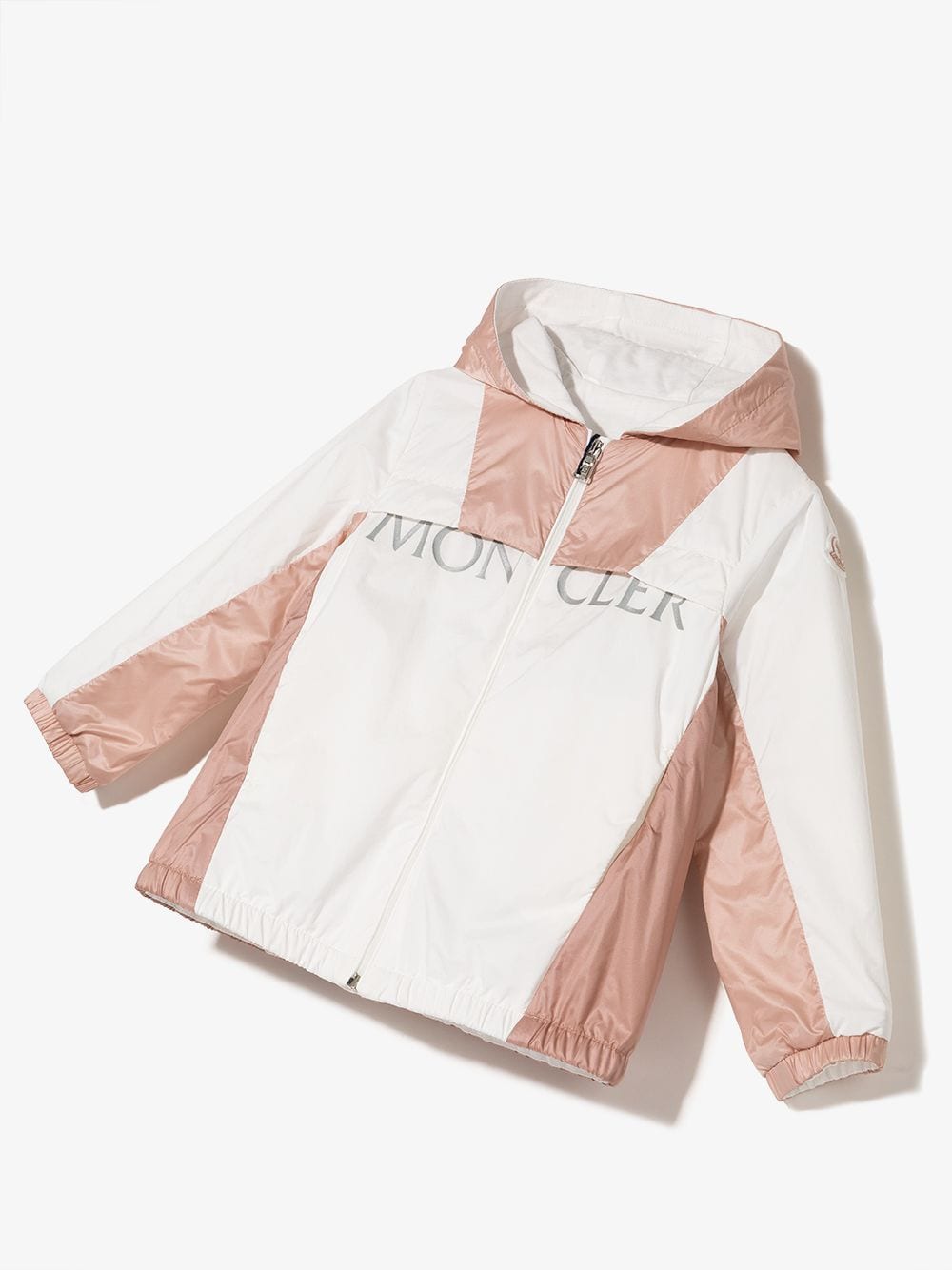 Moncler Teen Logo Lettering-print Hooded Rain Jacket In Blue