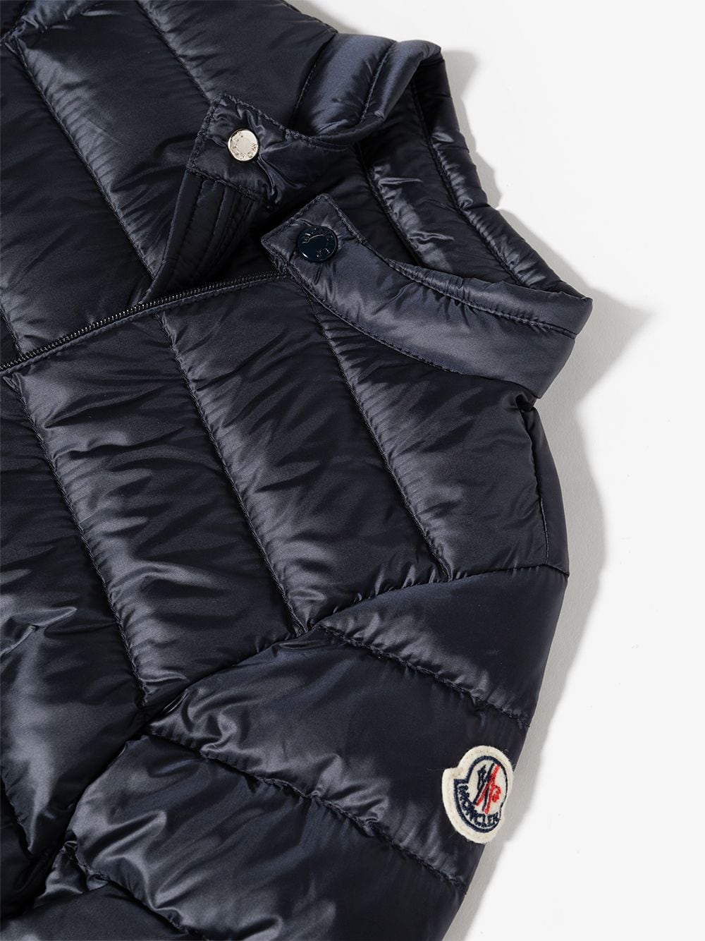 Shop Moncler Logo-patch Padded Jacket In Blue