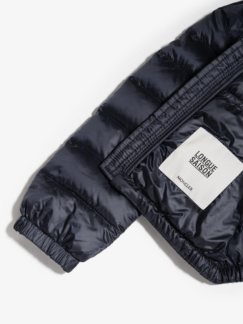 Shop Moncler Logo-patch Padded Jacket In Blue