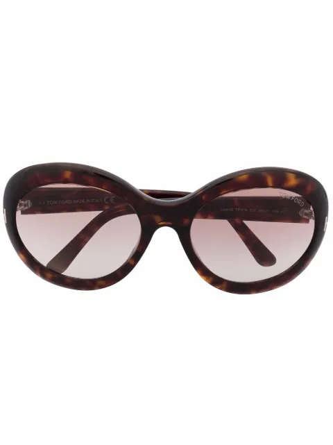 TOM FORD Eyewear Óculos de sol com logo e efeito tartaruga