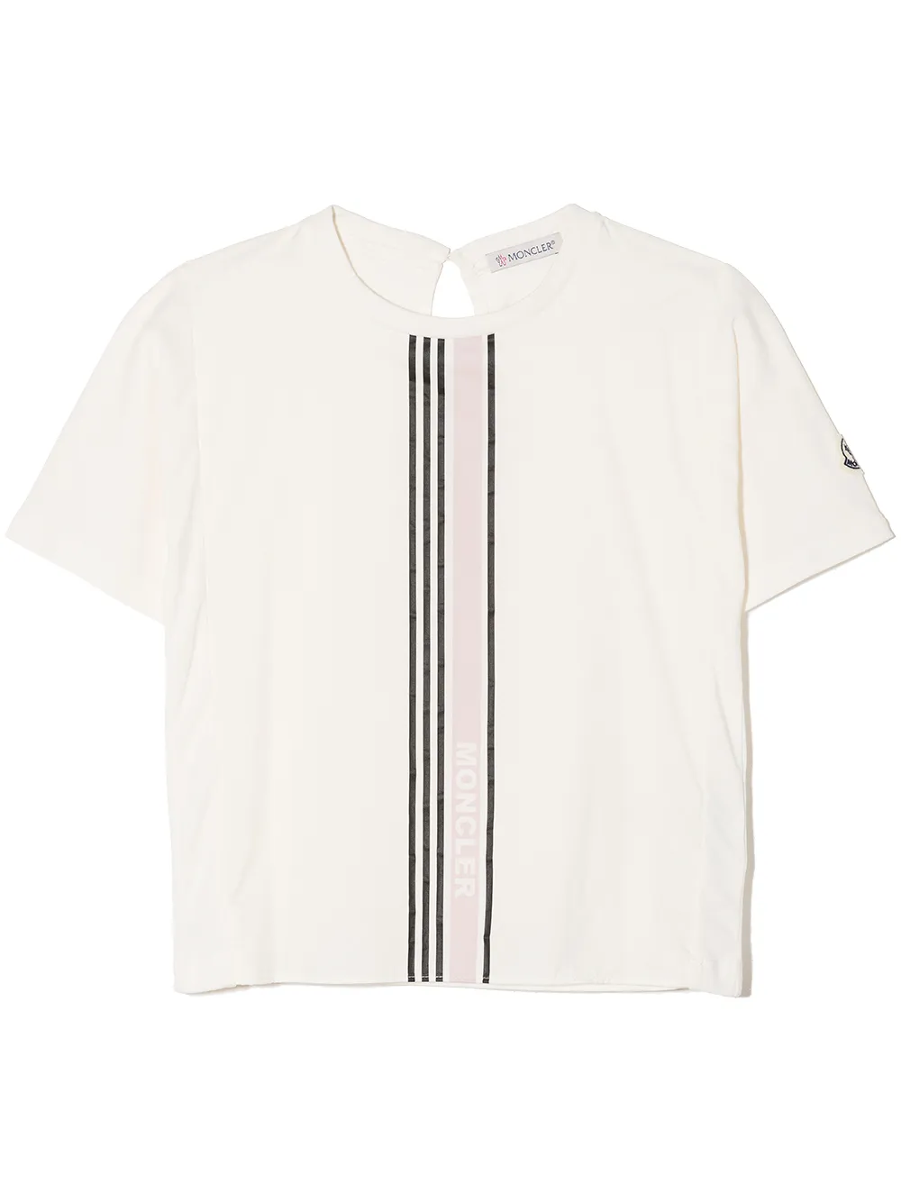 

Moncler Enfant stripe logo-print T-shirt - Neutrals