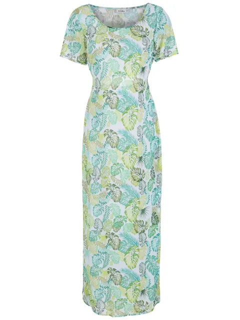 Amir Slama vestido midi con palmeras estampadas