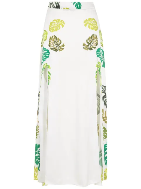 Amir Slama palm leaf print maxi skirt