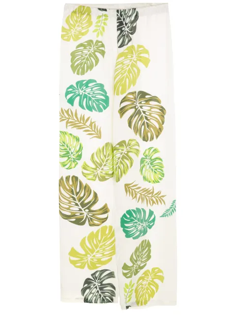 Amir Slama palm leaf print drawstring trousers