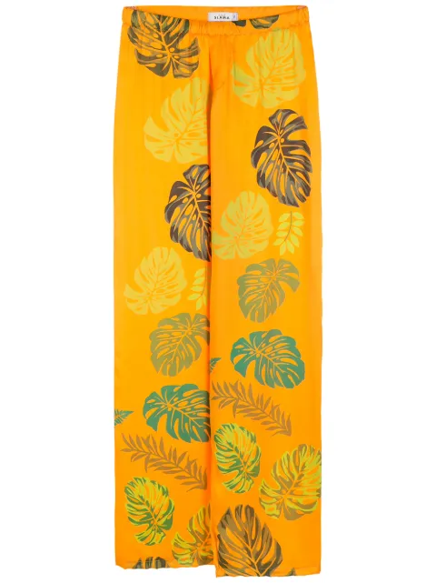 Amir Slama palm leaf print straight trousers