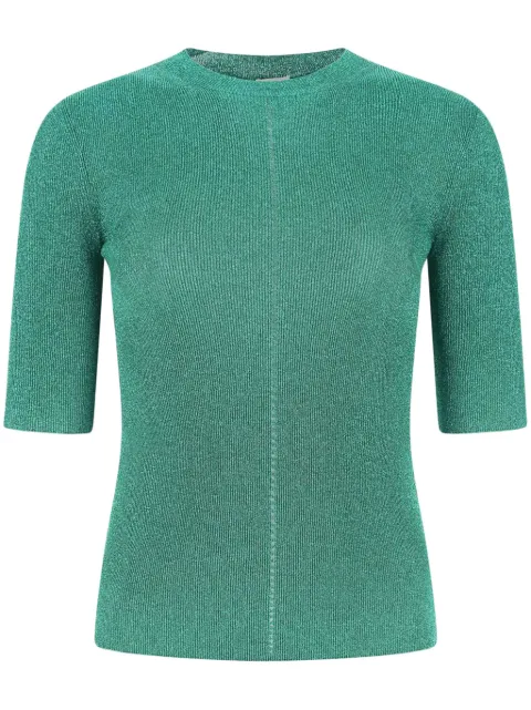 Saint Laurent short-sleeved metallic knit top