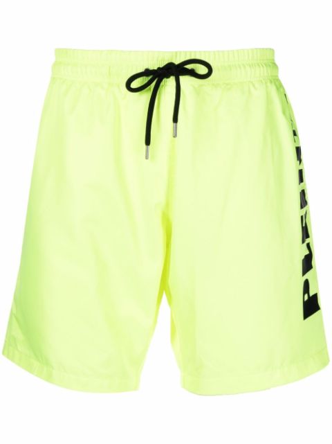 Philipp Plein logo-print drawstring-waist swim shorts Men