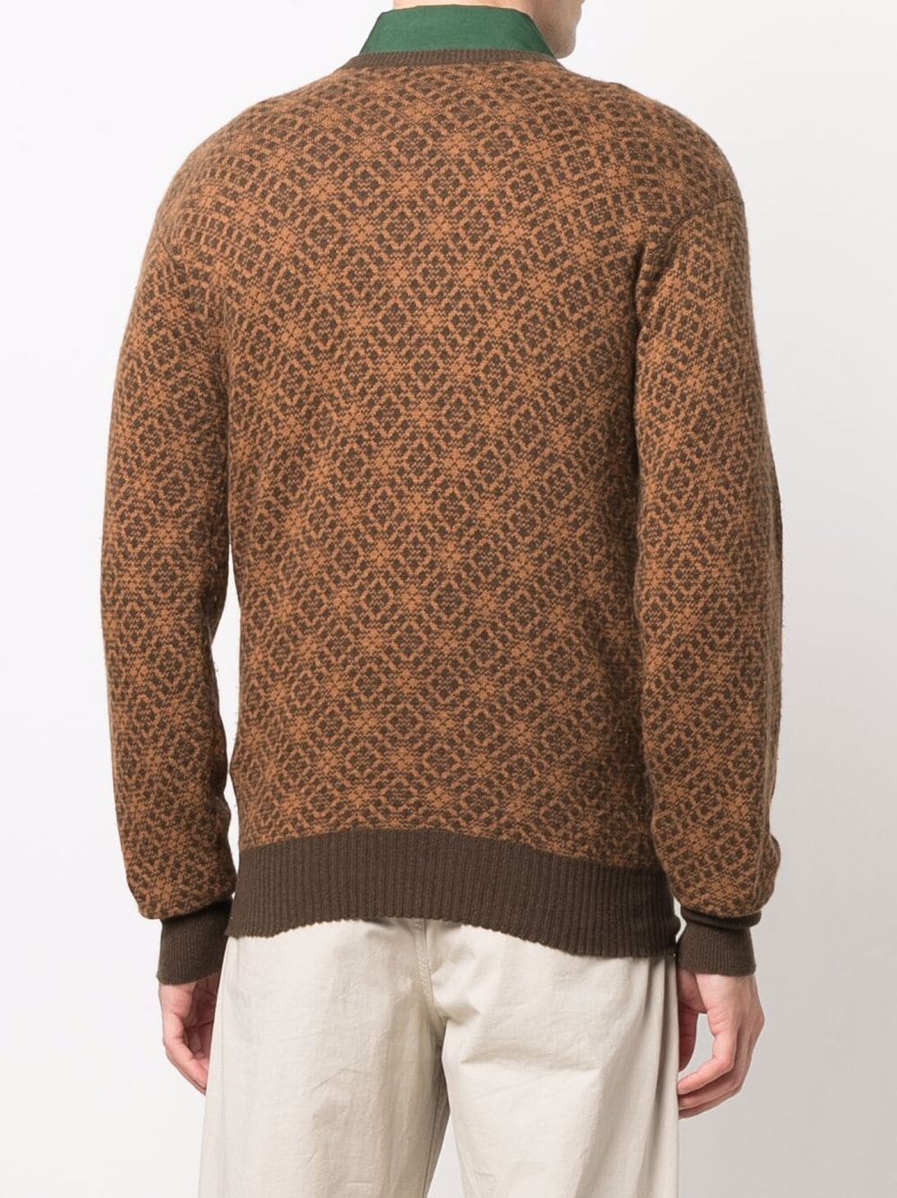 Pre-owned A.n.g.e.l.o. Vintage Cult 1970s Geometric Pattern Jumper In Brown