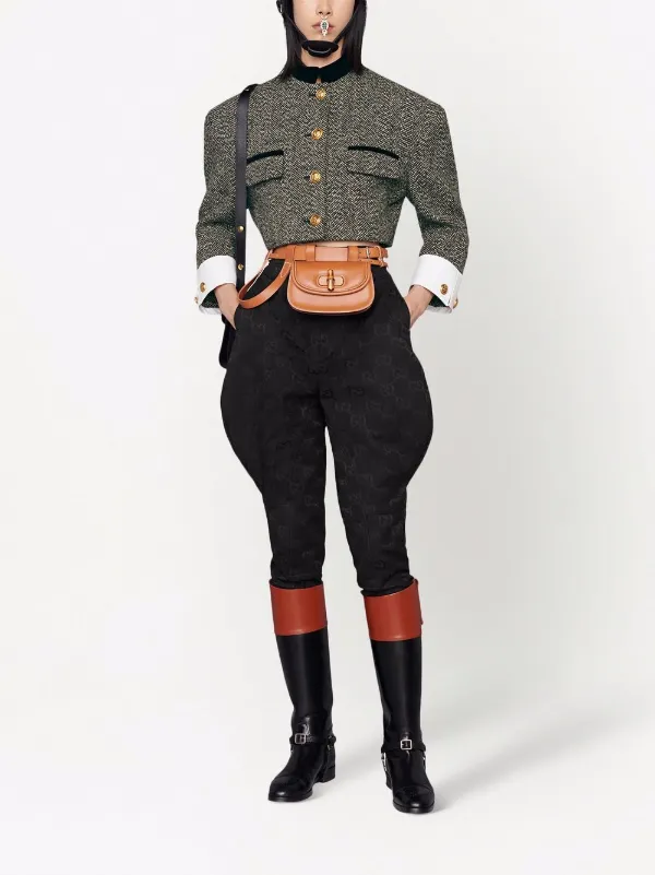 Gucci cropped herringbone tweed jacket 