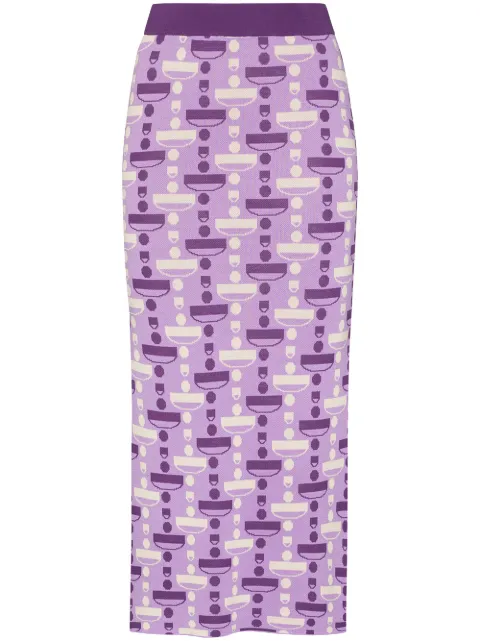 Jupe crayon pour femmes - GD503 - Lettres imprimées graphiques - Taille