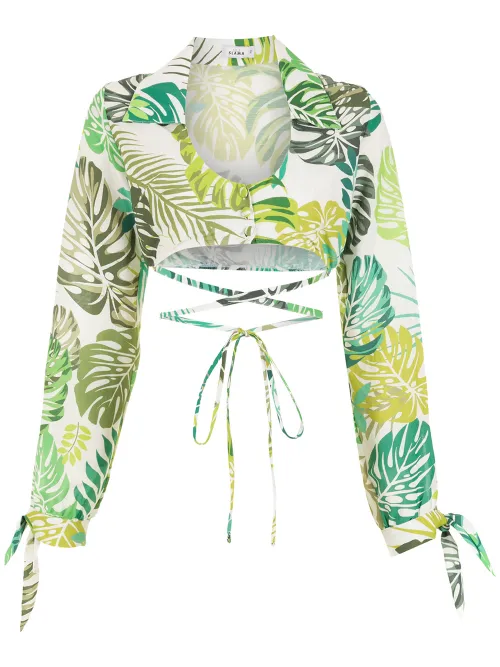 Chemise crop imprimée - Amir Slama - Modalova