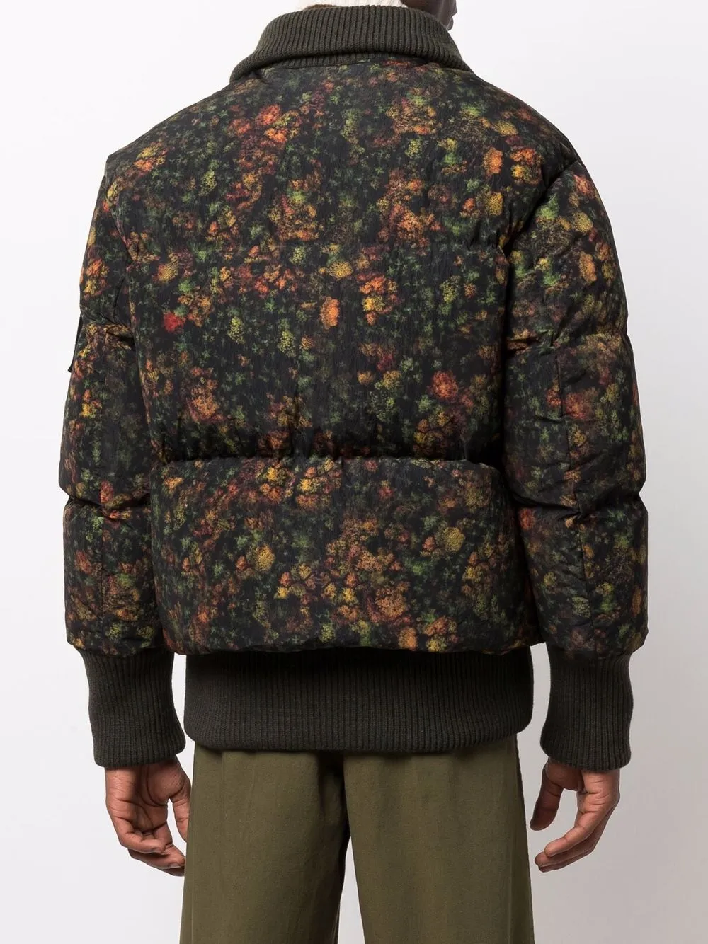 Shop Emporio Armani Floral-print Padded Jacket In Green