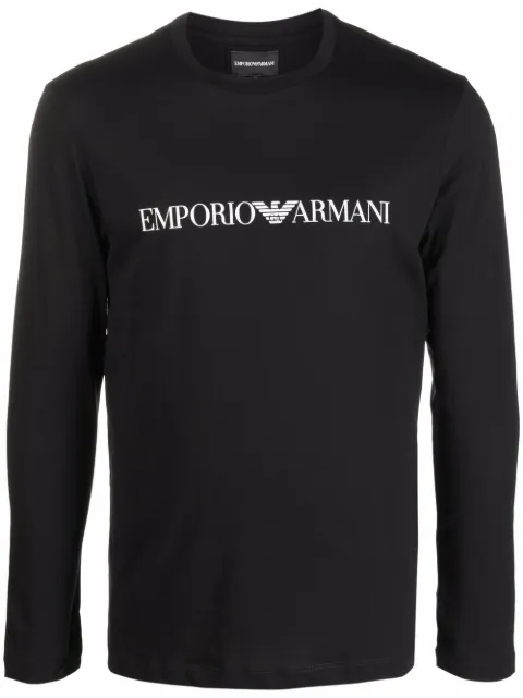 Emporio Armani logo-print long-sleeve T-shirt Men