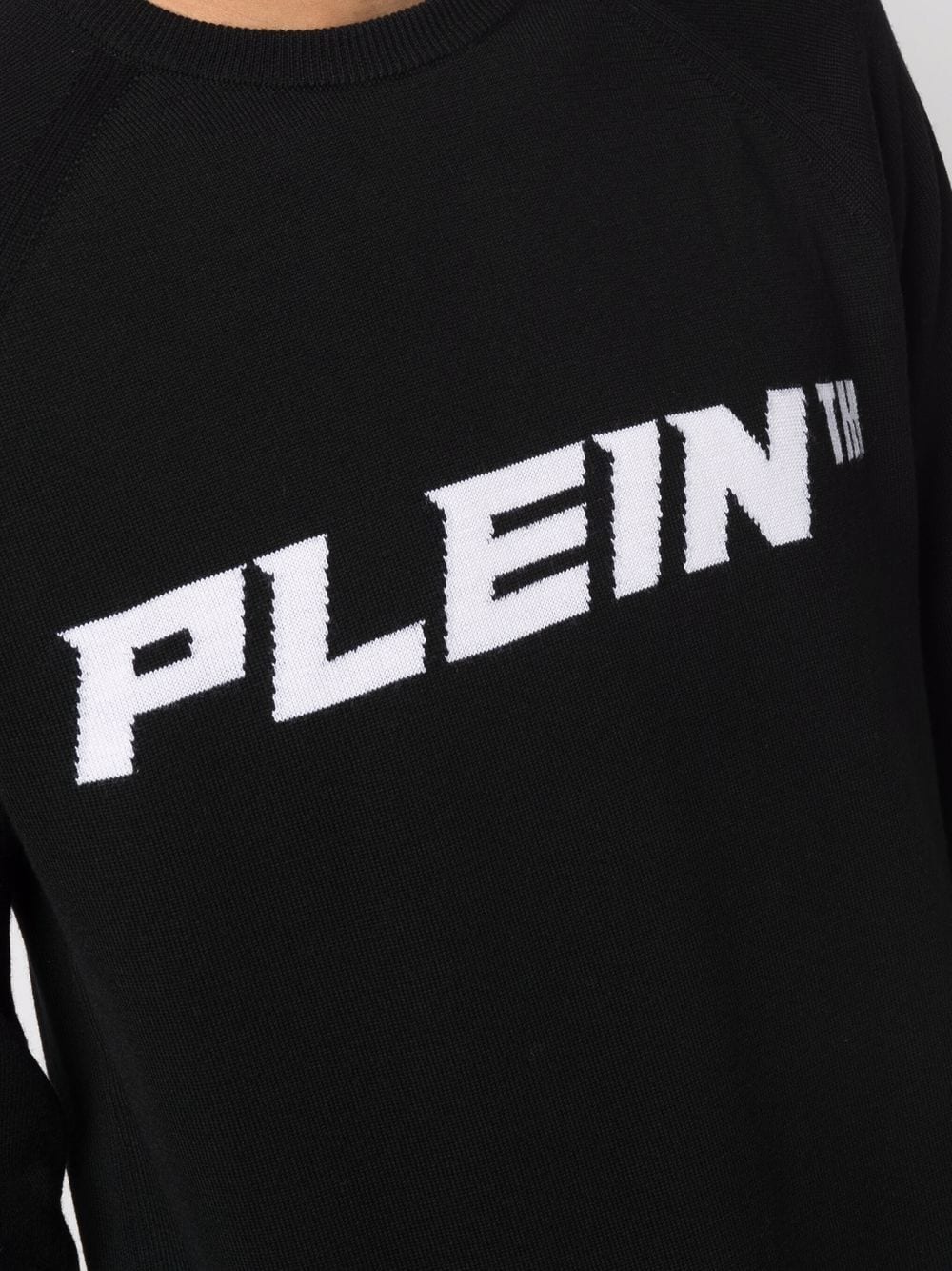Shop Philipp Plein Logo-print Crew Neck Jumper In Schwarz