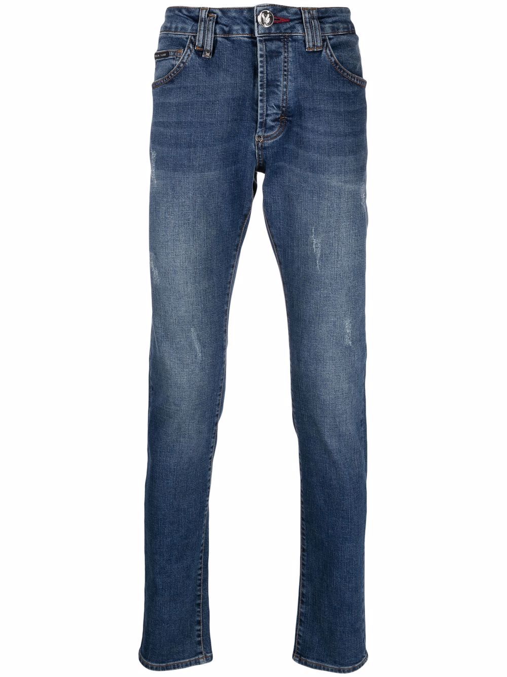 

Philipp Plein jeans rectos con tiro medio - Azul