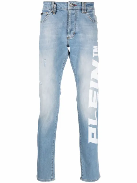 Philipp Plein logo-print straight-leg jeans