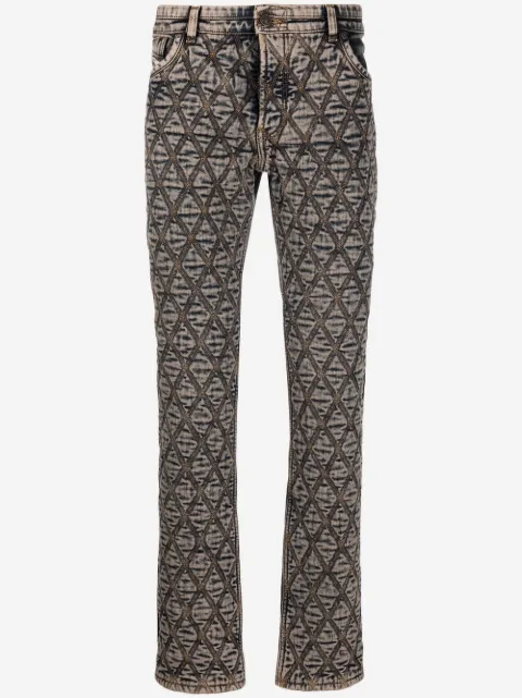 Diesel diamond embroidered slim fit jeans