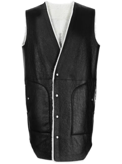 Rick Owens contrasting trim leather gillet