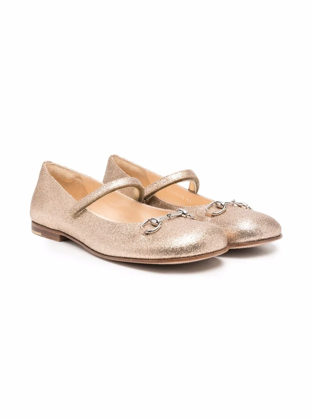 

Gucci Kids flats con detalle Horsebit - Dorado