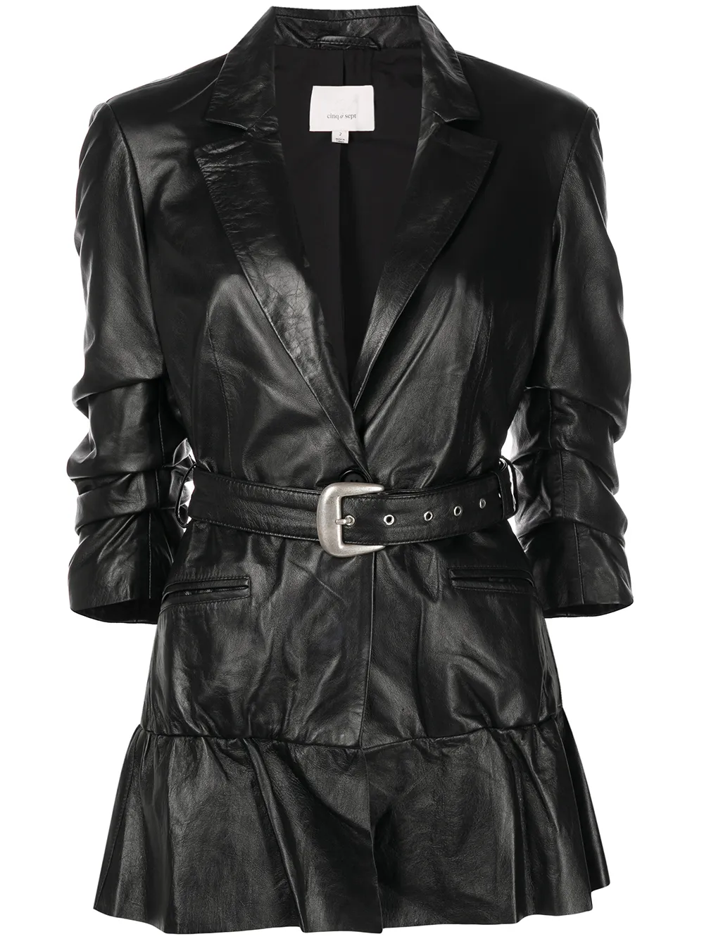 Cinq A Sept кожаный блейзер с поясом