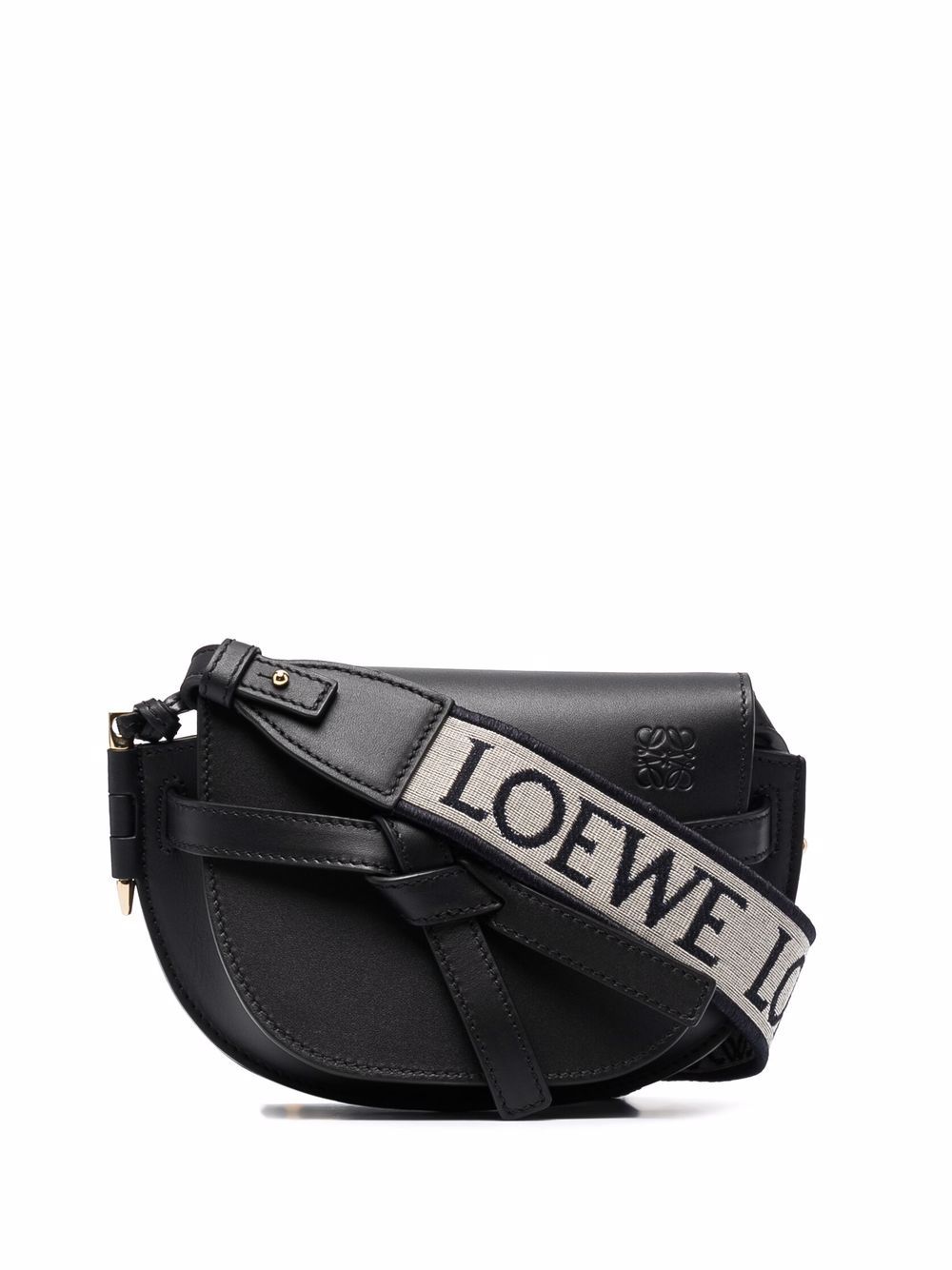 Loewe Gate Leather Shoulder Bag In Black