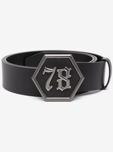 Philipp Plein gothic logo-buckle belt